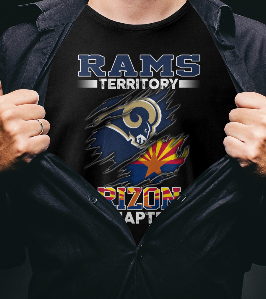 Rams Territory Arizona Chapter With Rams Logo And Arizona Flag T-Shirt