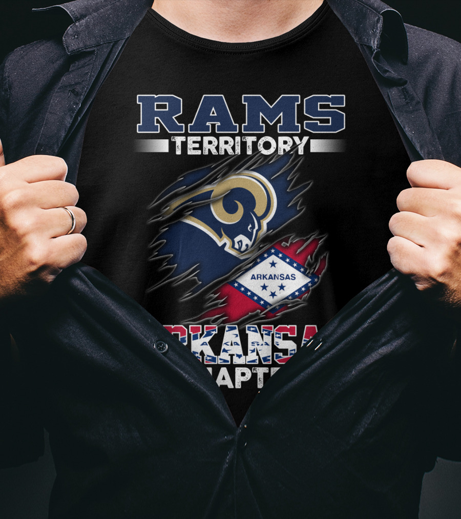 Rams Territory Arkansas Chapter With State Flag And Iconic Sports T-Shirt