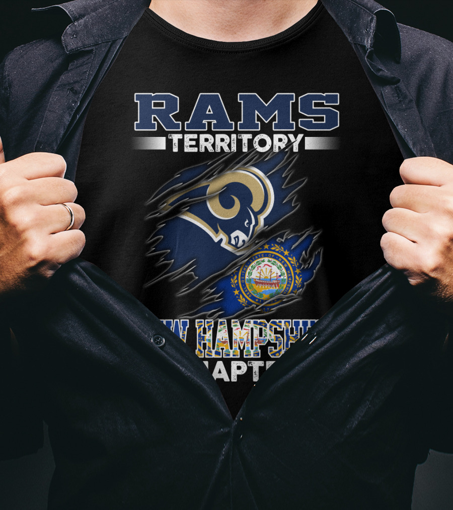 Rams Territory New Hampshire Chapter Logo With State Seal And Rams T-Shirt