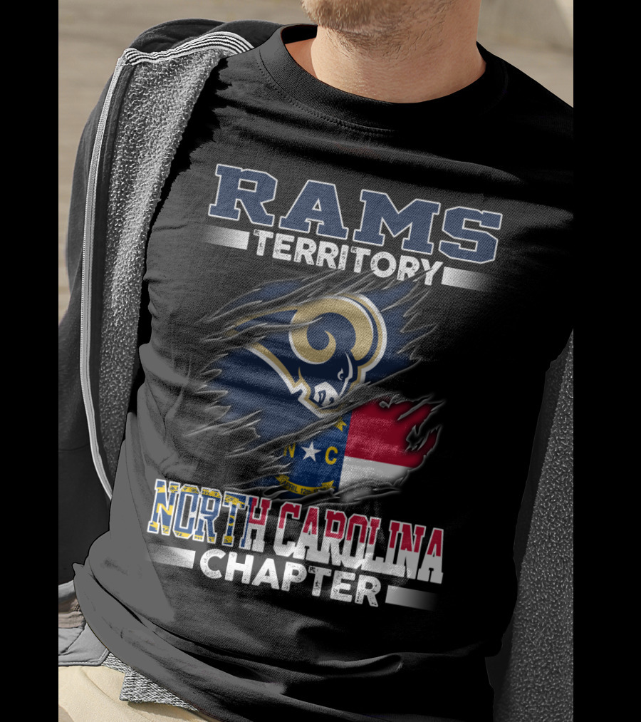 Rams Territory North Carolina Chapter Nc Flag Vintage Football Fan T-Shirt