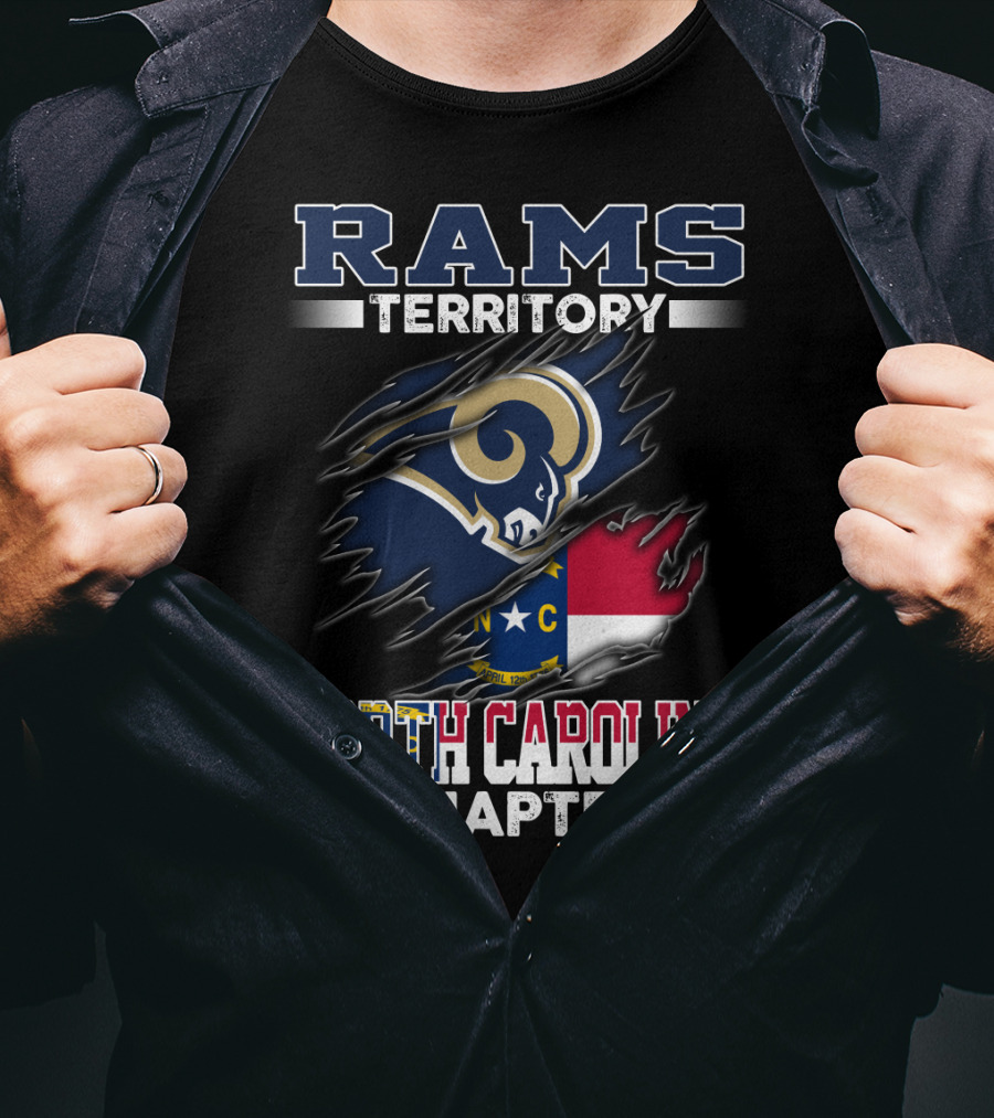 Rams Territory North Carolina Chapter Nc Flag Vintage Football Fan T-Shirt