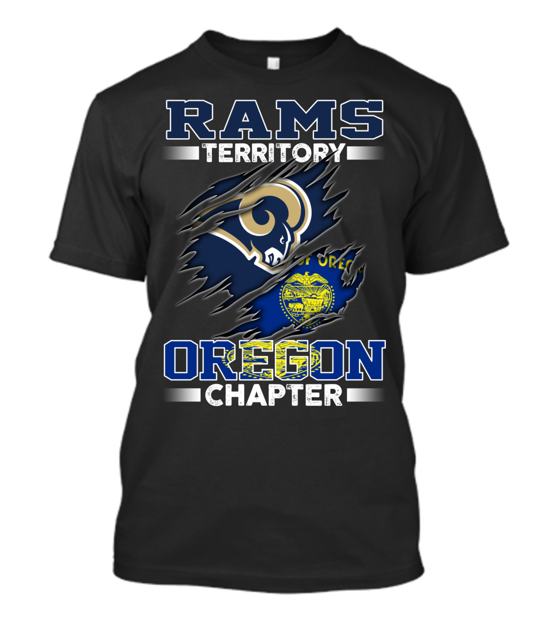 Rams Territory Oregon Chapter Logo With State Seal And Team T-Shirt