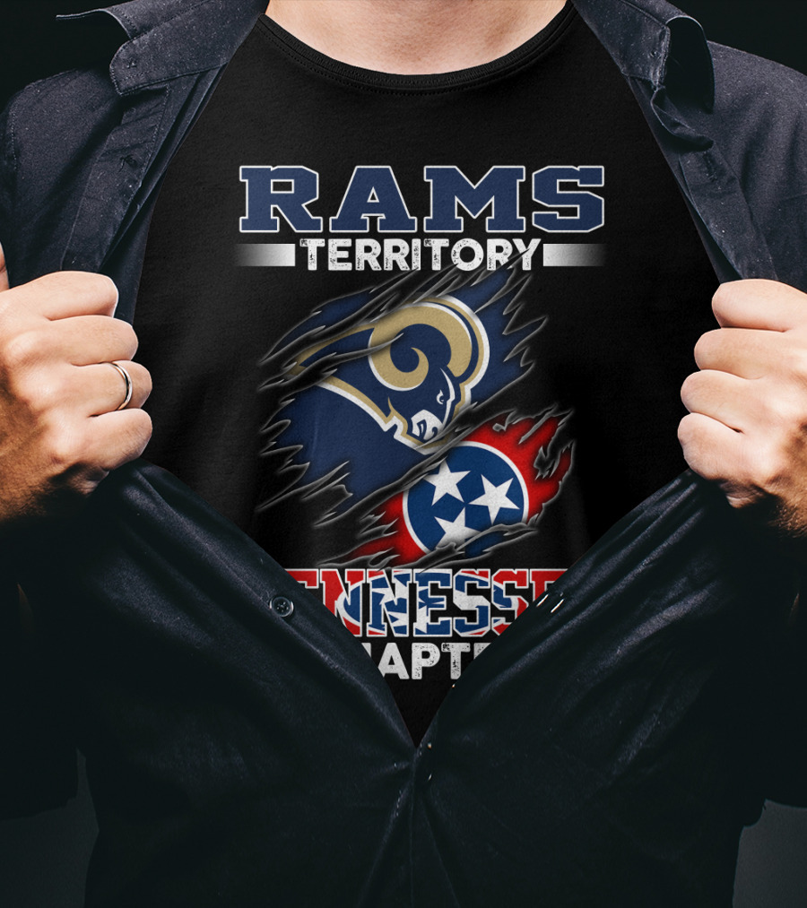 Rams Territory Tennessee Chapter Three Stars Logo Rip T-Shirt