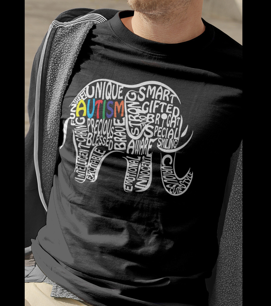 Autism Unique Smart Fun Caring Precious Brave Aware Curious T-Shirt