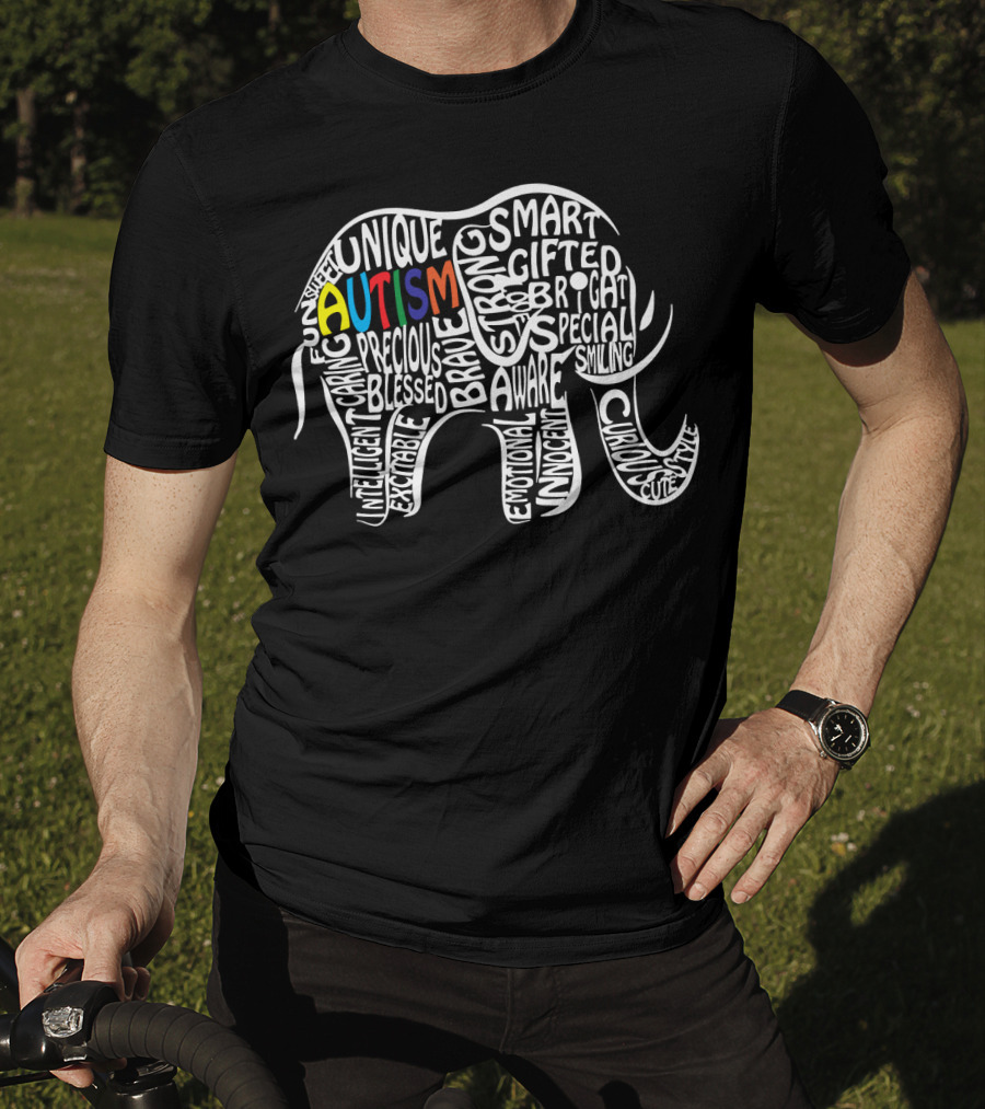Autism Unique Smart Fun Caring Precious Brave Aware Curious T-Shirt