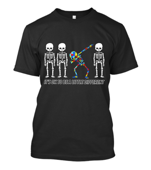 It's Ok To Be A Little Different Skeleton Dab Puzzle T-Shirt