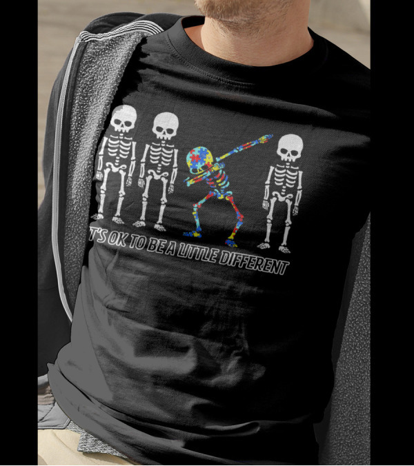 It's Ok To Be A Little Different Skeleton Dab Puzzle T-Shirt