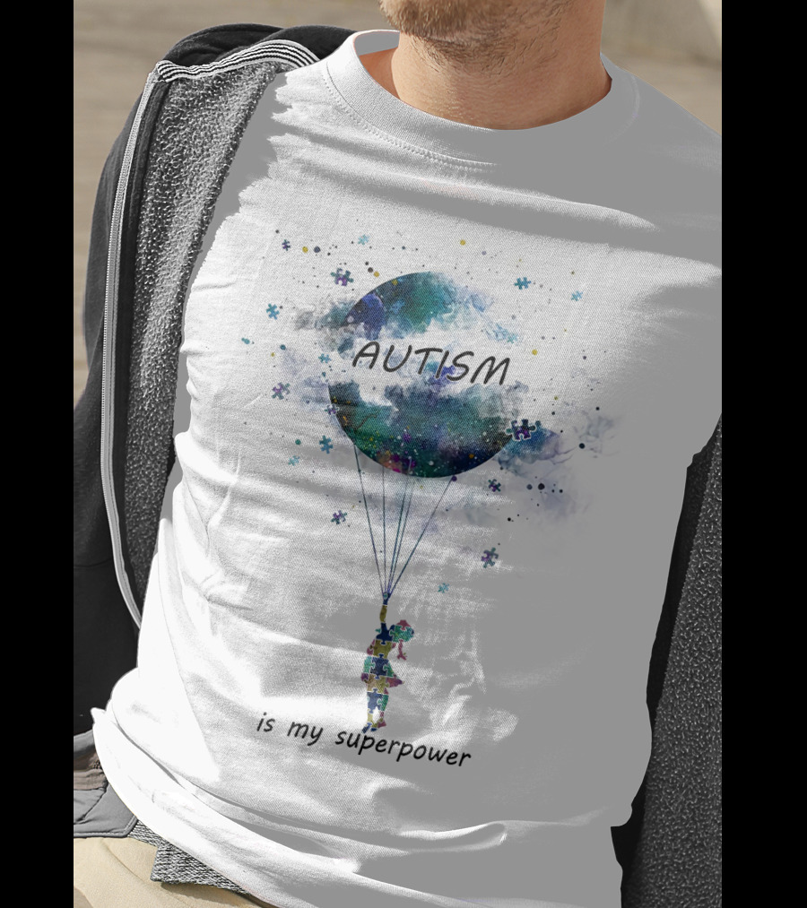 Autism Puzzle Balloon Child Is My Superpower T-Shirt