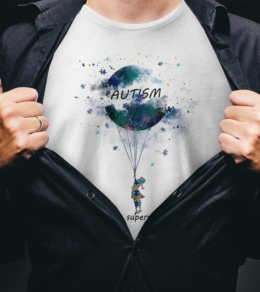 Autism Puzzle Balloon Child Is My Superpower T-Shirt