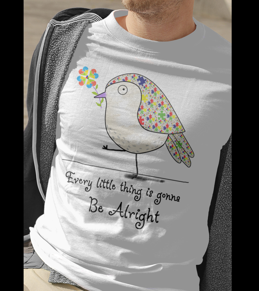 Every Little Thing Is Gonna Be Alright Puzzle Bird T-Shirt