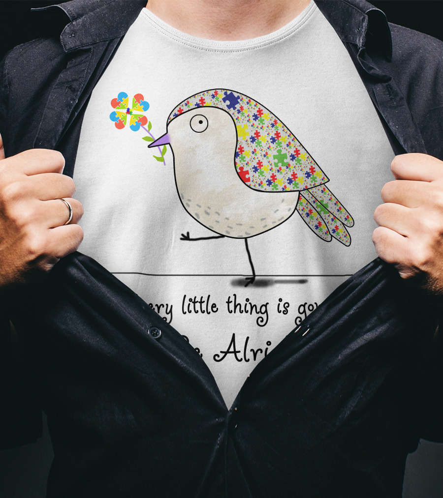 Every Little Thing Is Gonna Be Alright Puzzle Bird T-Shirt