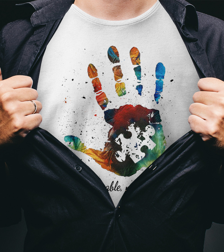 See The Able Not The Label Handprint Puzzle Autism Awareness T-Shirt