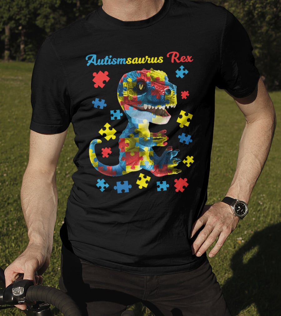 Autismsaurus Rex Dinosaur Puzzle Piece T-Shirt