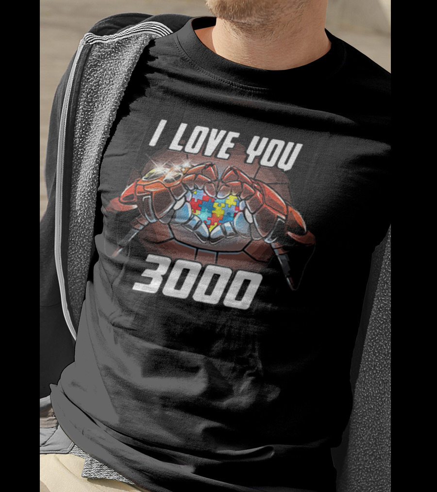 I Love You 3000 Puzzle Heart Autism T-Shirt