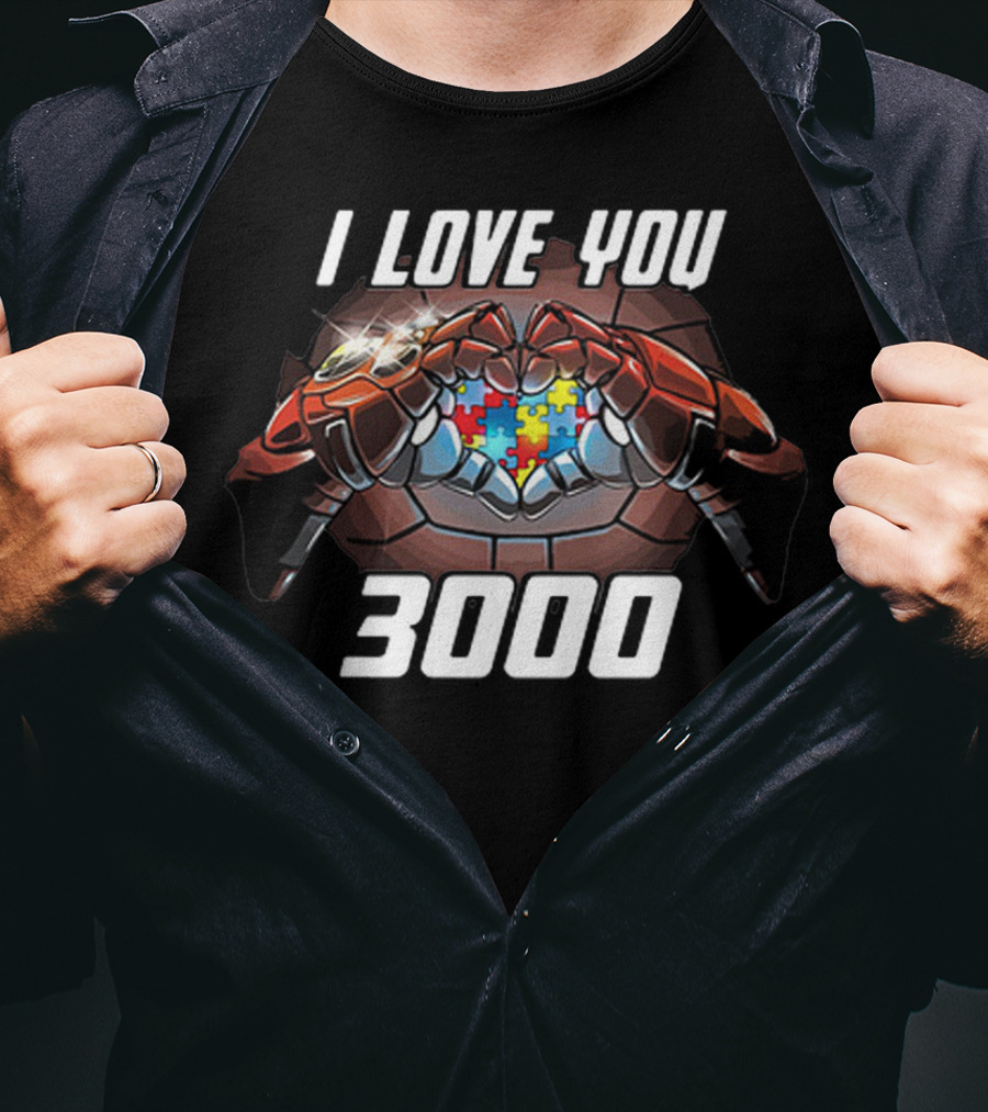 I Love You 3000 Puzzle Heart Autism T-Shirt