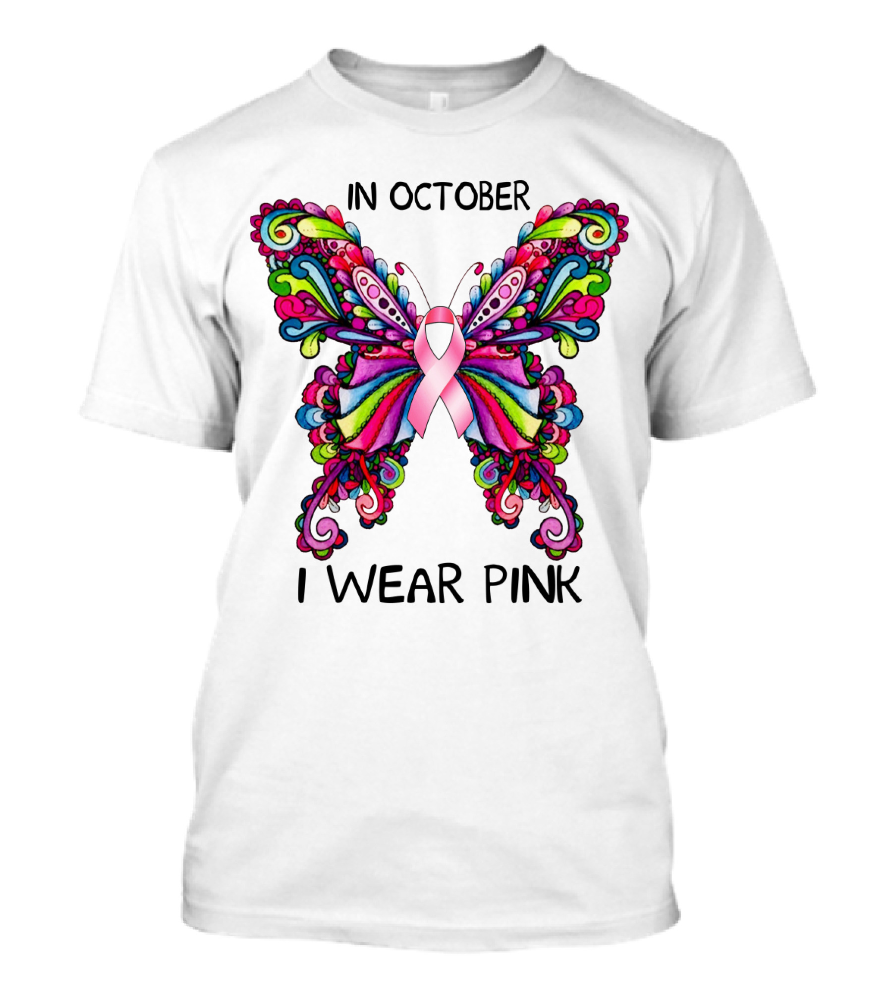In October I Wear Pink Butterfly T-Shirt