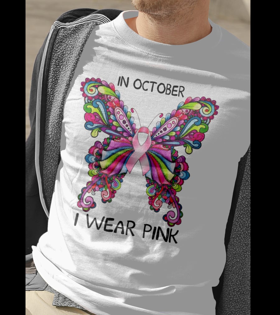 In October I Wear Pink Butterfly T-Shirt