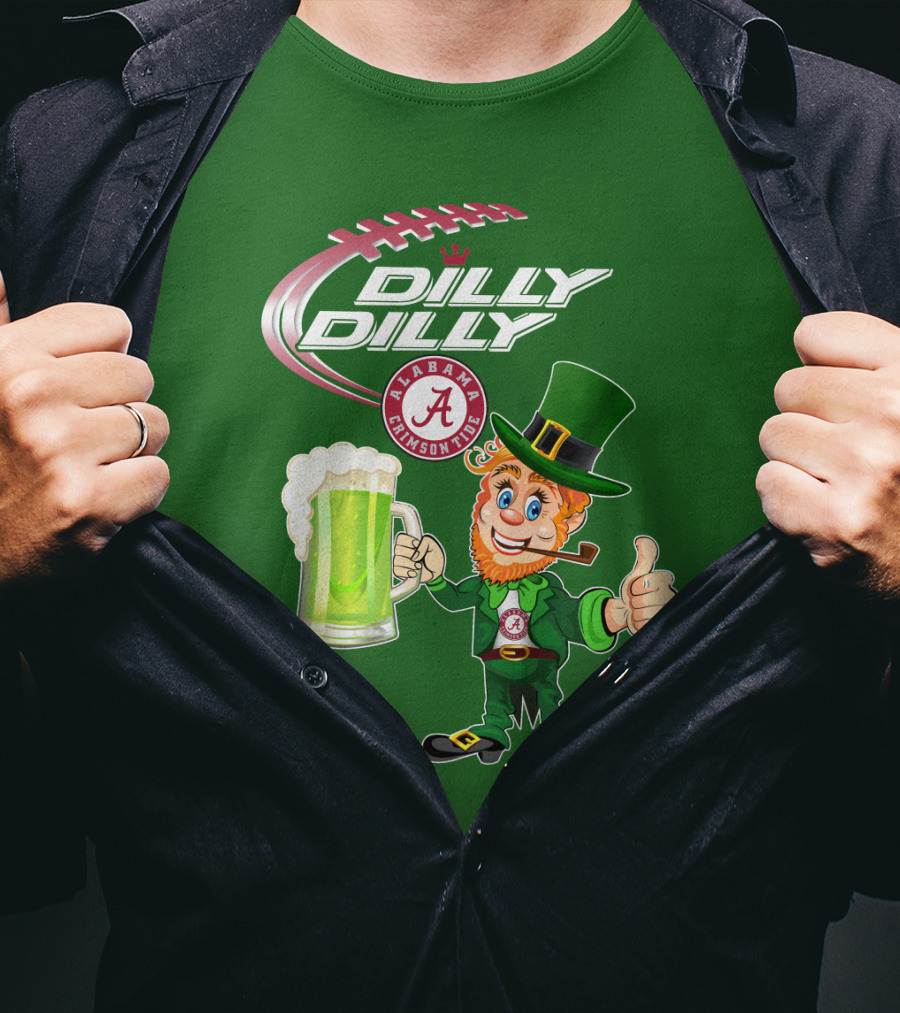 Alabama Crimson Tide Dilly Dilly Football Leprechaun T-Shirt