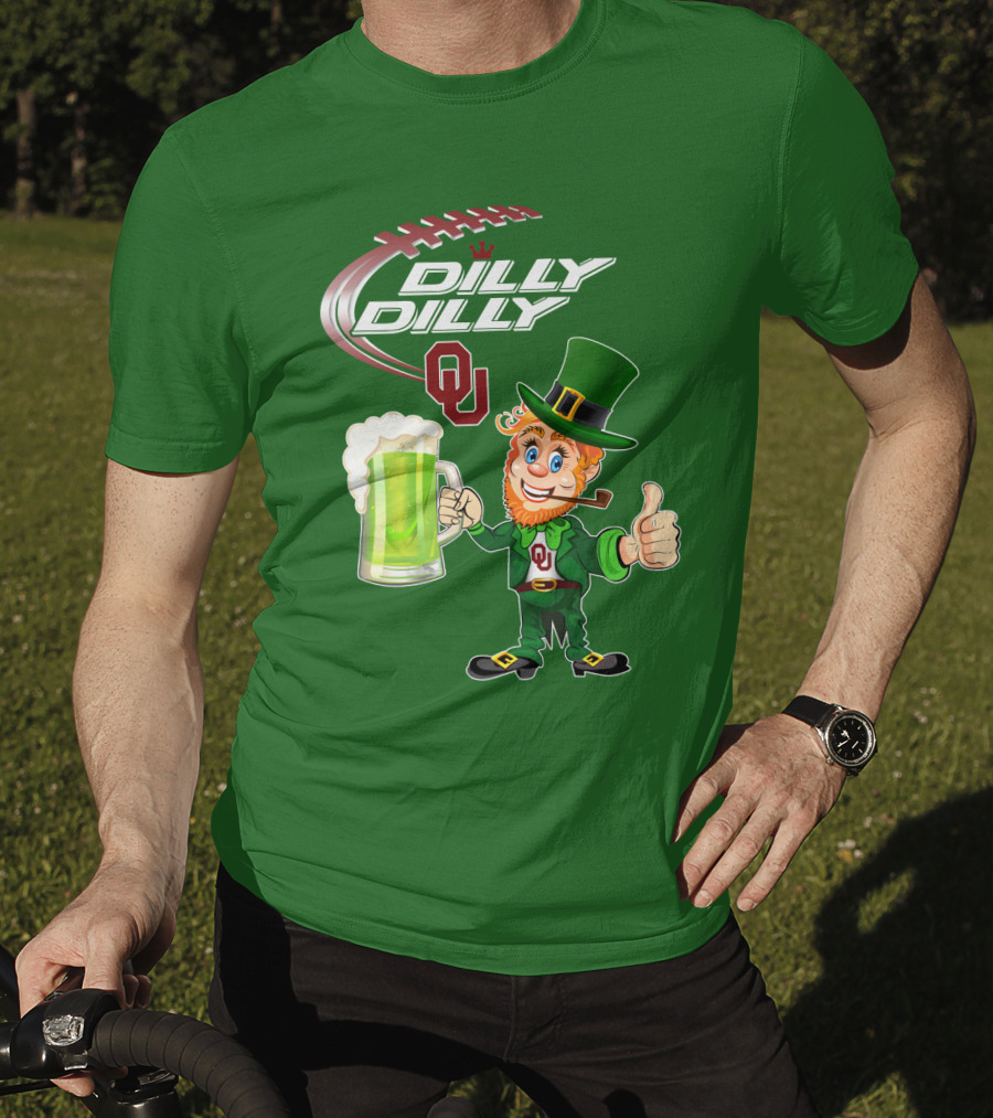 Dilly Dilly OU Football Green Beer Leprechaun T-Shirt