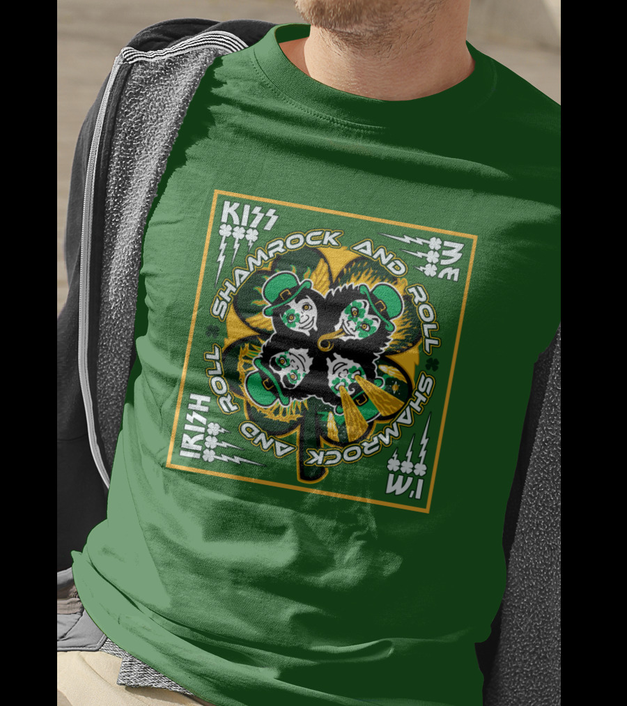 KISS Shamrock And Roll Irish T-Shirt