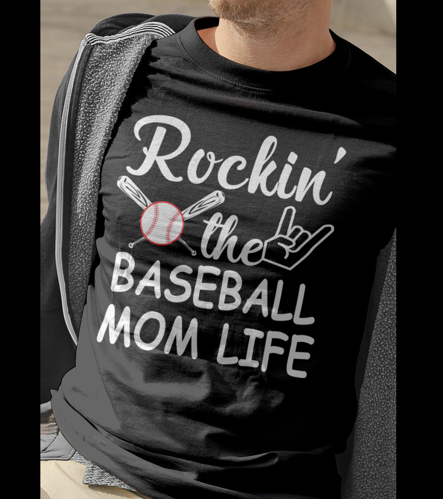 Rockin' The Baseball Mom Life With Bats And Ball T-Shirt