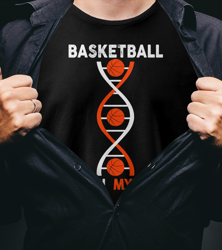 Basketball It's In My DNA Basketball DNA Helix With Basketballs T-Shirt