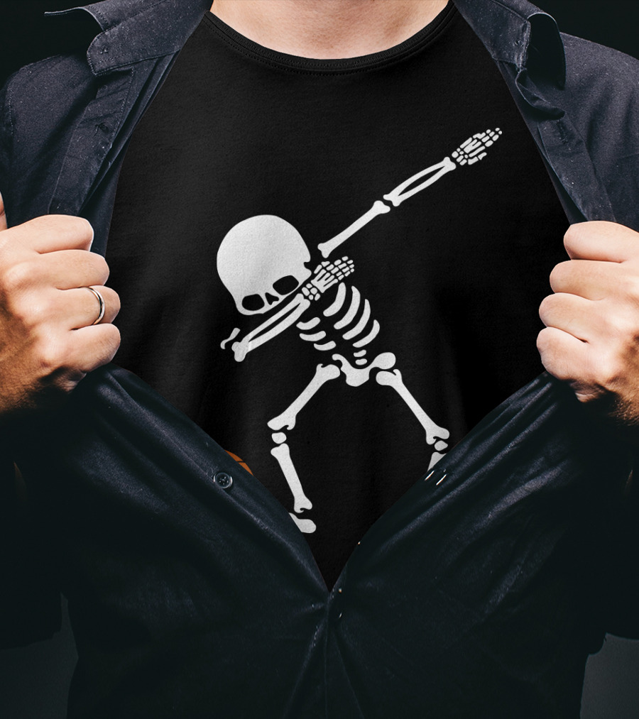 Basketball Skeleton Dabbing With Ball T-Shirt