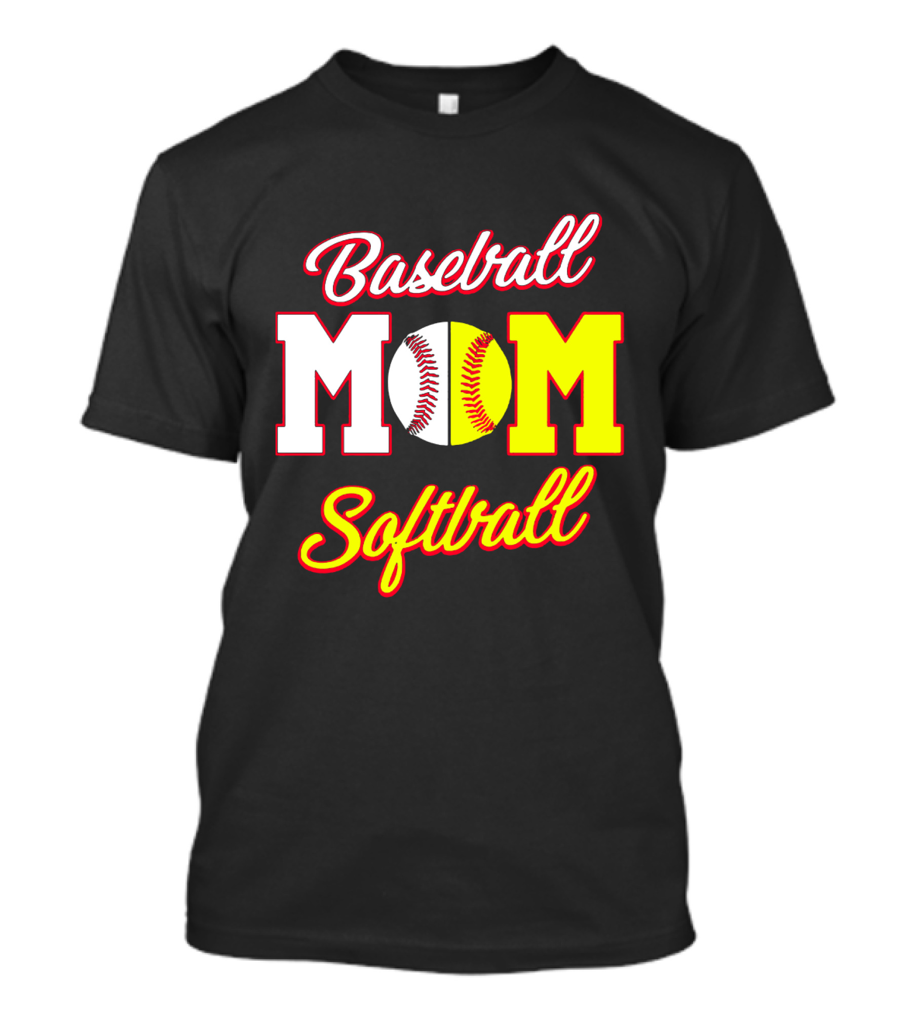 Baseball MOM Softball Split Ball T-Shirt