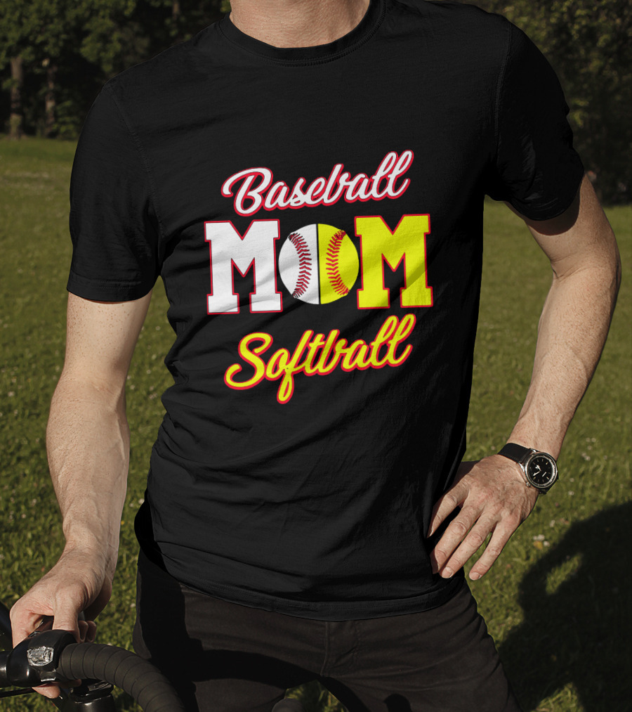 Baseball MOM Softball Split Ball T-Shirt