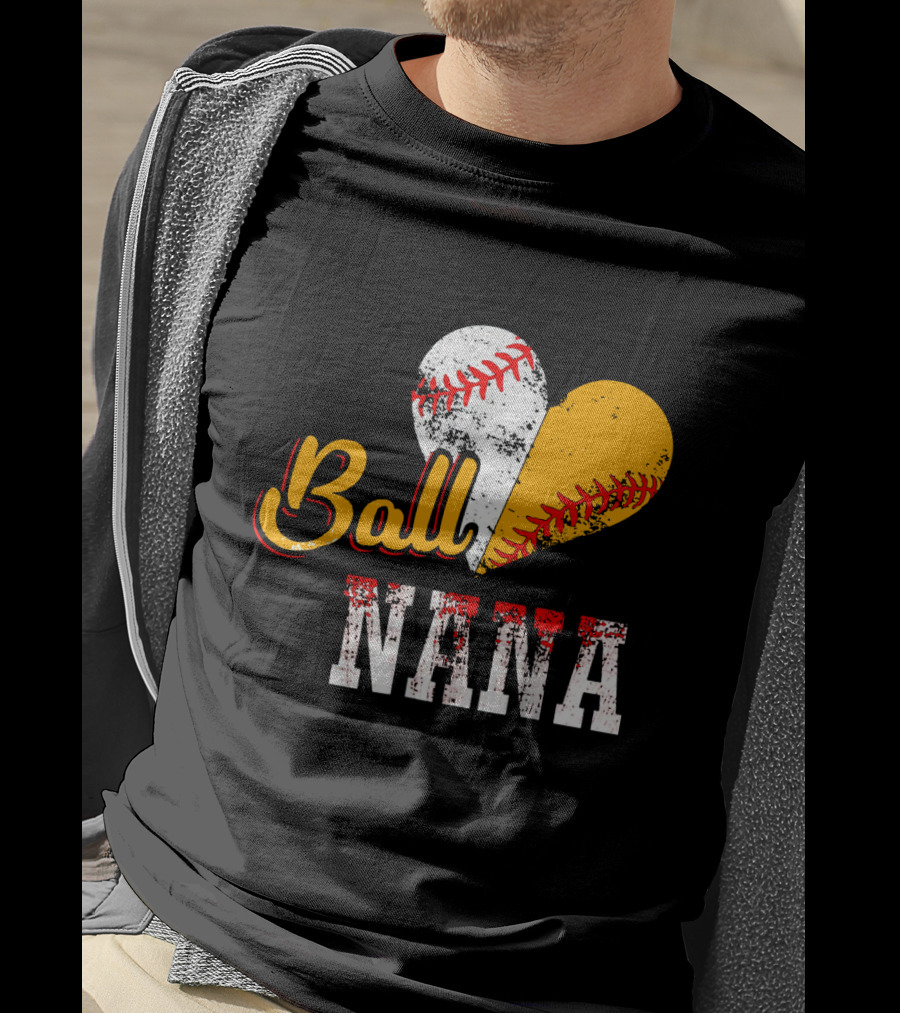 Ball Nana Baseball Heart T-Shirt