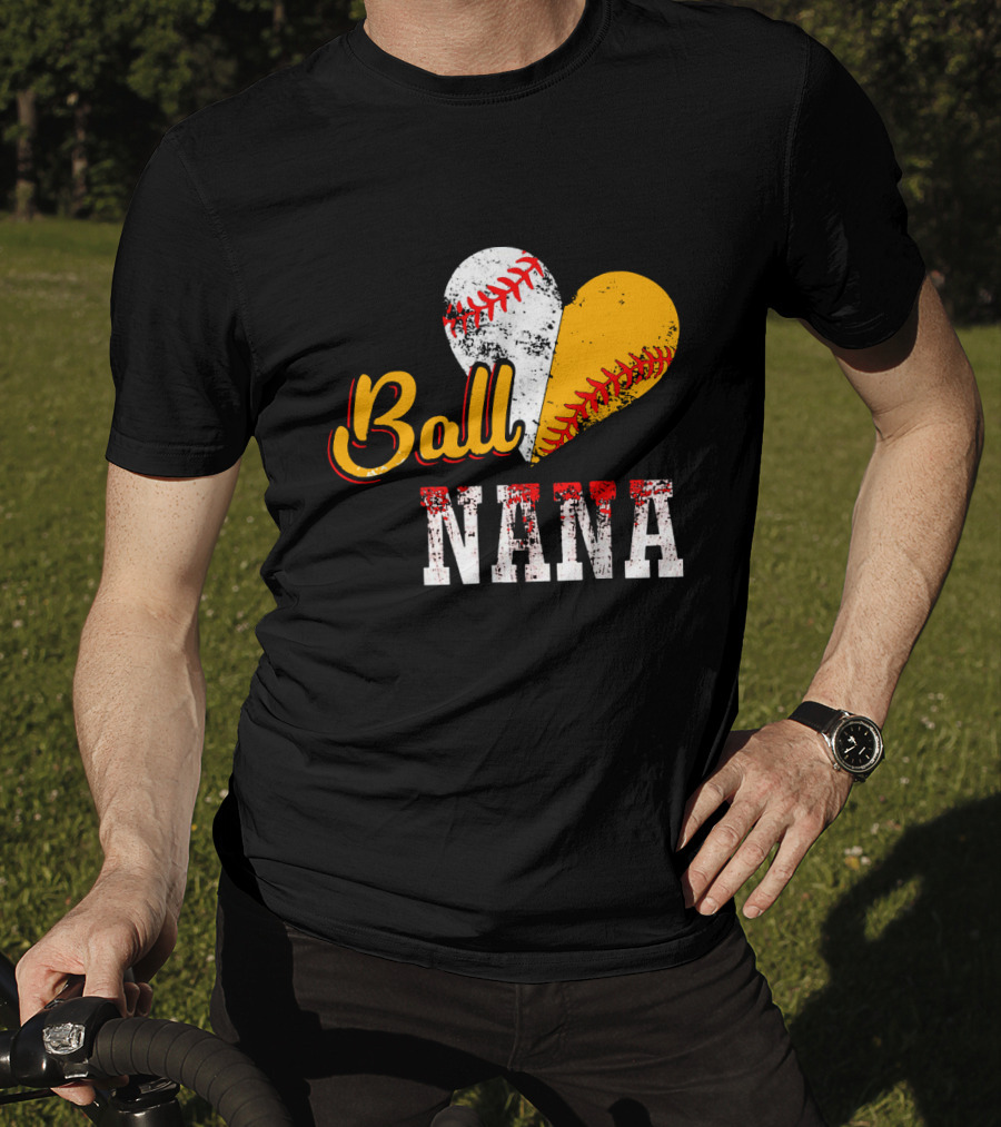 Ball Nana Baseball Heart T-Shirt