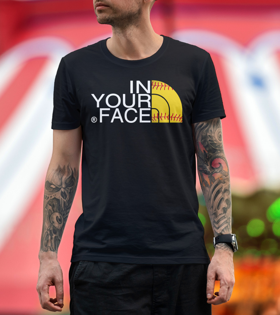 IN YOUR FACE Baseball Stitch T-Shirt