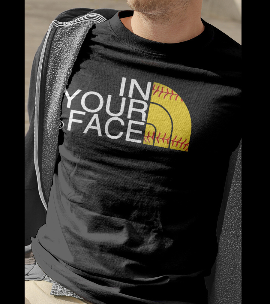 IN YOUR FACE Baseball Stitch T-Shirt