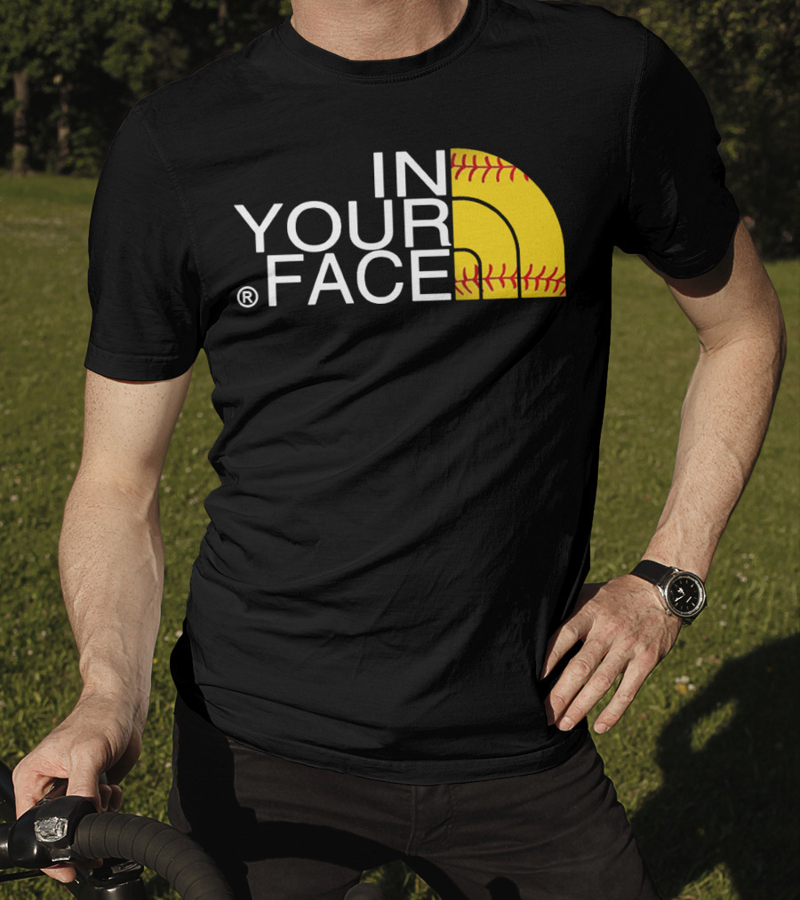 IN YOUR FACE Baseball Stitch T-Shirt