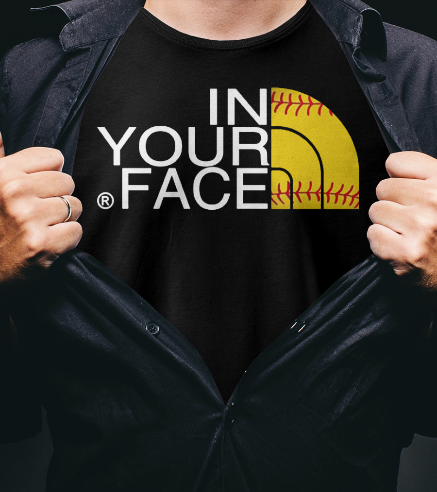 IN YOUR FACE Baseball Stitch T-Shirt