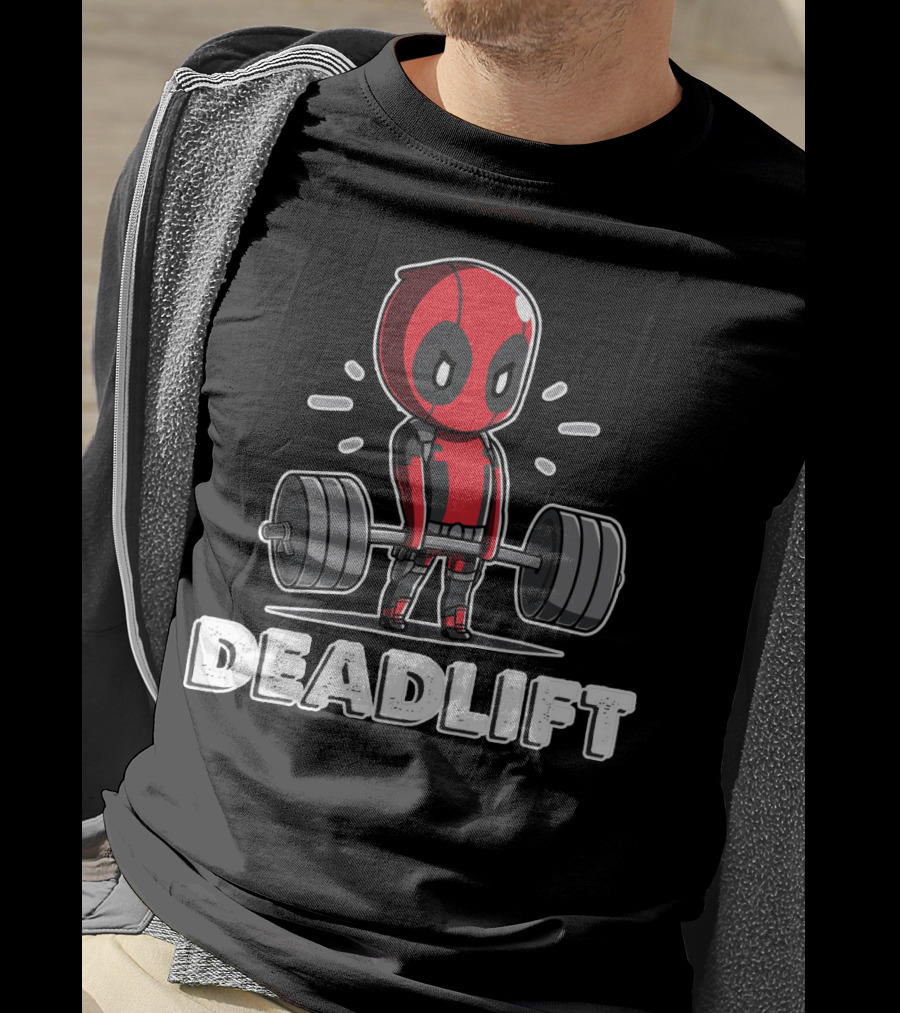 Deadlift Parody Superhero Character With Barbell T-Shirt