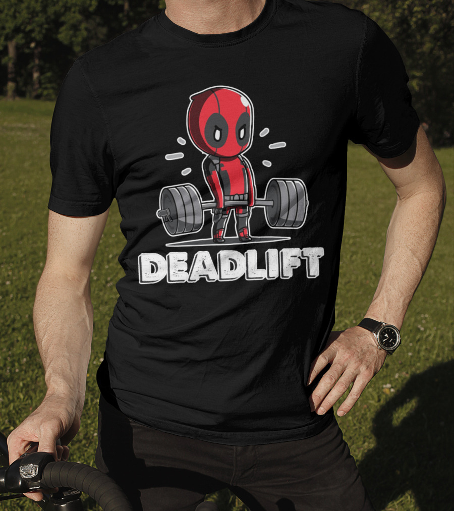 Deadlift Parody Superhero Character With Barbell T-Shirt