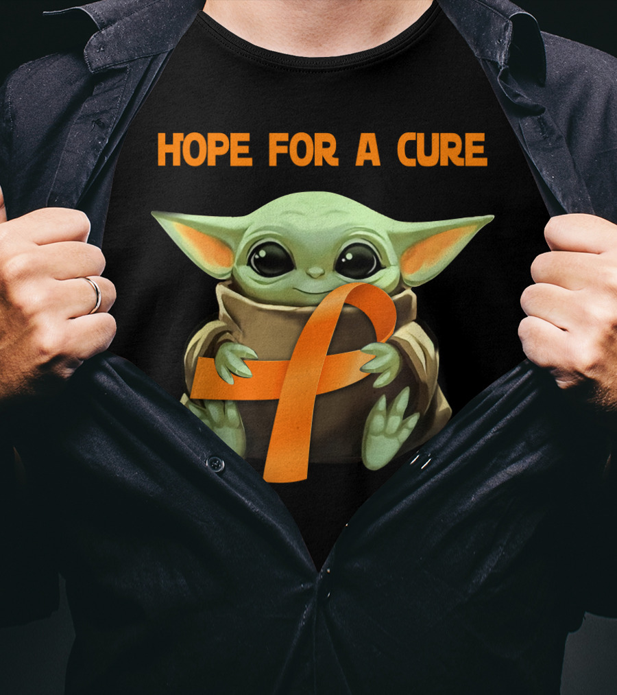 Hope For A Cure Baby Yoda Orange Awareness T-Shirt