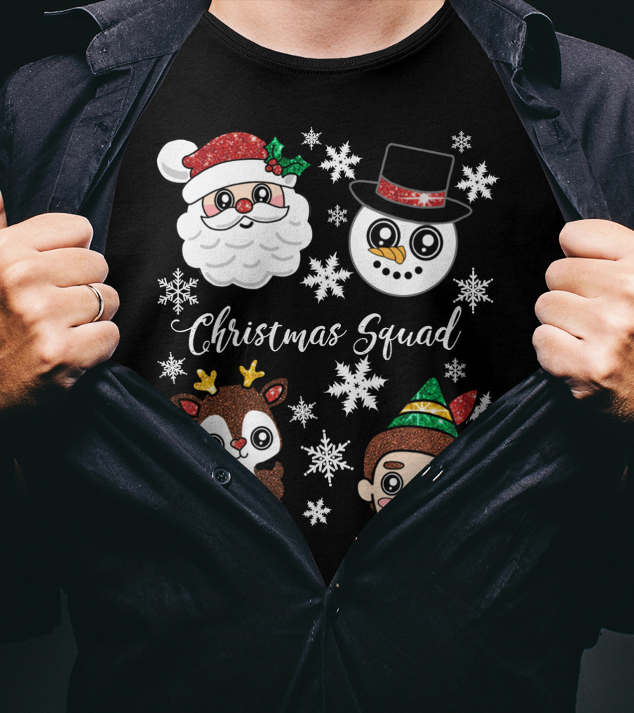 Christmas Squad Santa Snowman Reindeer Elf T-Shirt