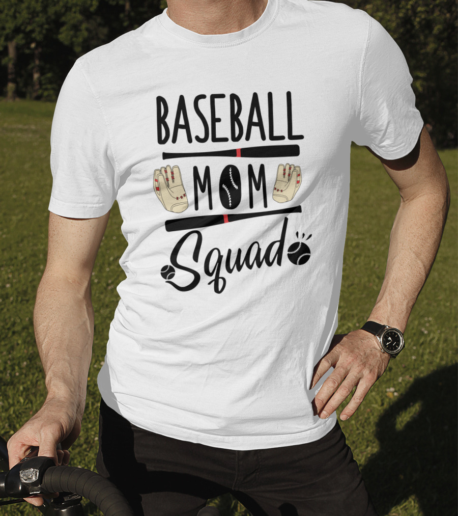 Baseball Mom Squad With Gloves And Bats T-Shirt
