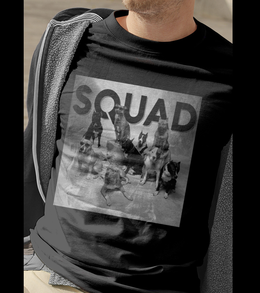 SQUAD Dog Group Black And White Photography T-Shirt