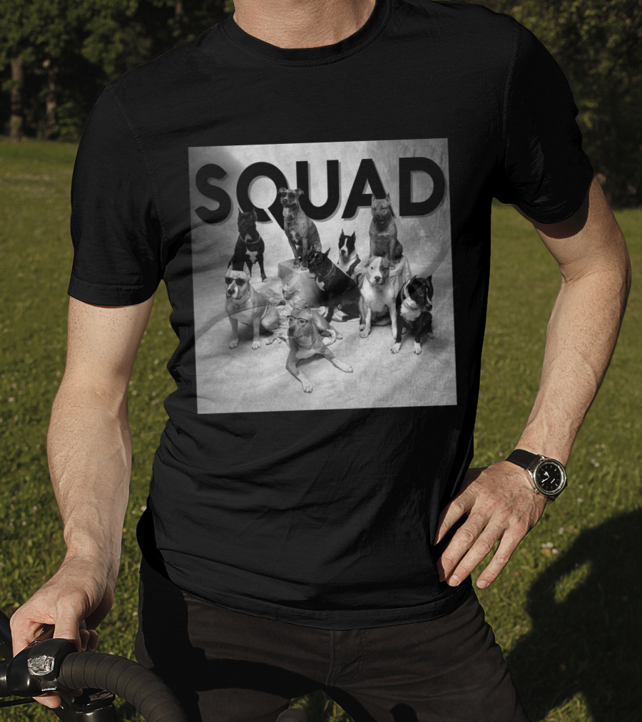 SQUAD Dog Group Black And White Photography T-Shirt