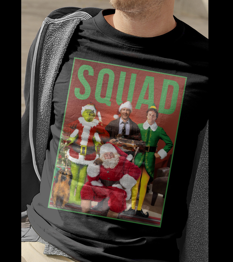 SQUAD Santa Grinch Elf Christmas Vacation T-Shirt