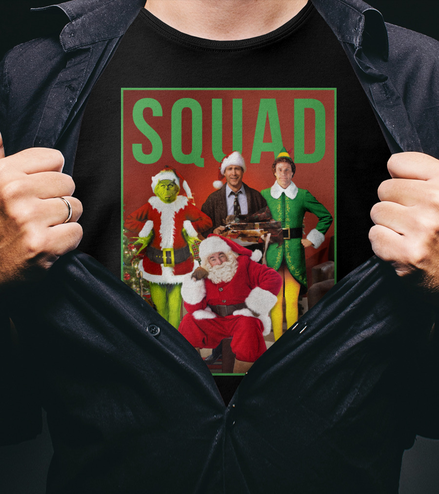 SQUAD Santa Grinch Elf Christmas Vacation T-Shirt