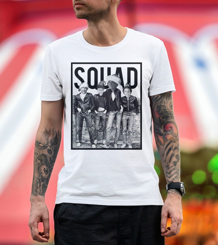 Xmas Squad Rock Band Santa Hats T-Shirt