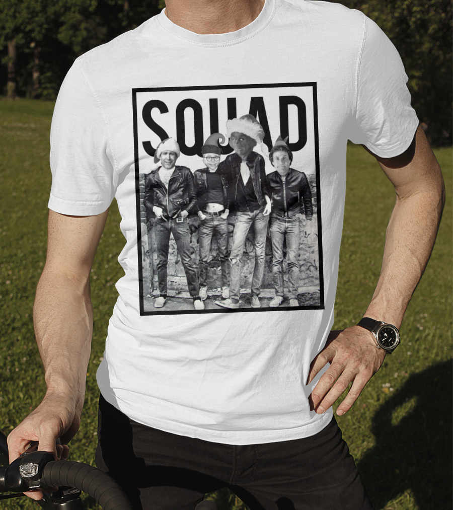 Xmas Squad Rock Band Santa Hats T-Shirt
