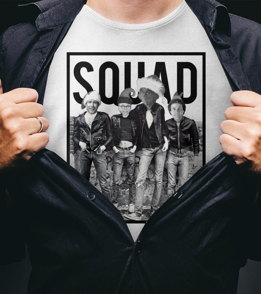 Xmas Squad Rock Band Santa Hats T-Shirt
