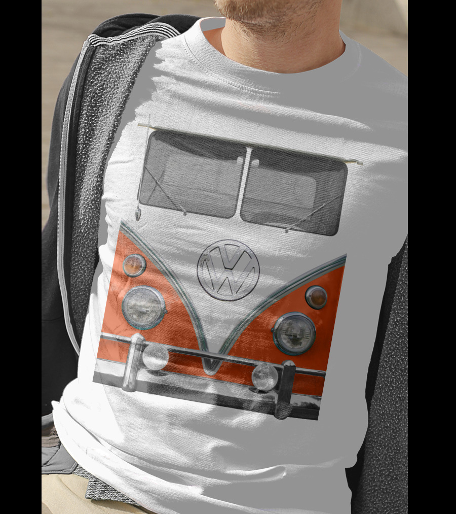 Volkswagen Orange Bus Front Vintage Look T-Shirt