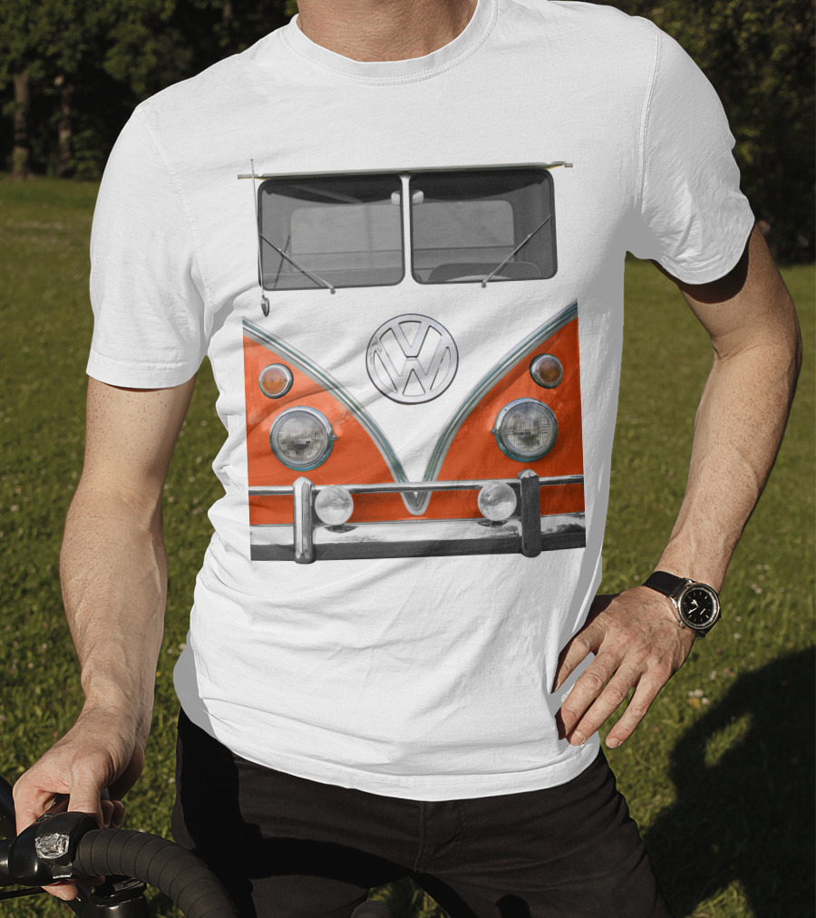 Volkswagen Orange Bus Front Vintage Look T-Shirt