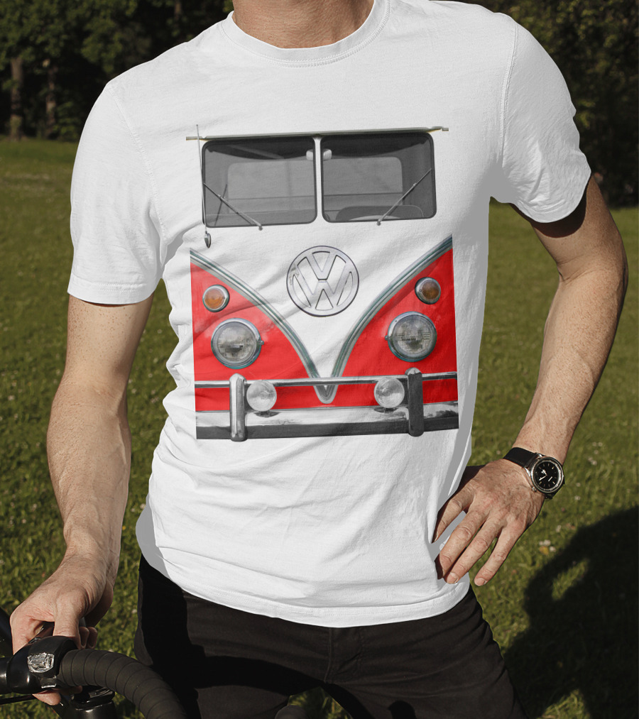 Volkswagen Camper Van Front Red And White Classic T-Shirt
